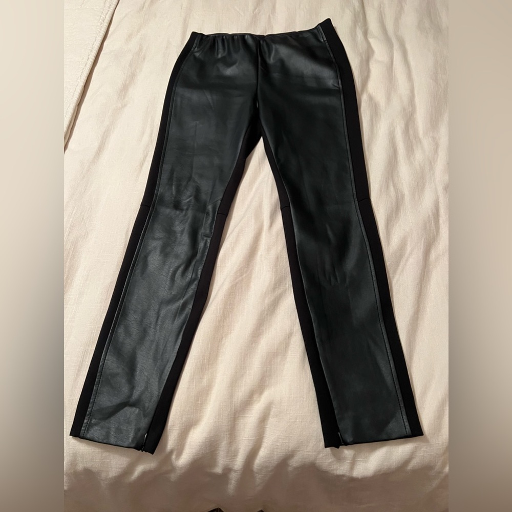Faux Leather Front Pants Size Medium